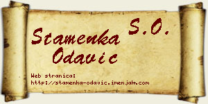 Stamenka Odavić vizit kartica